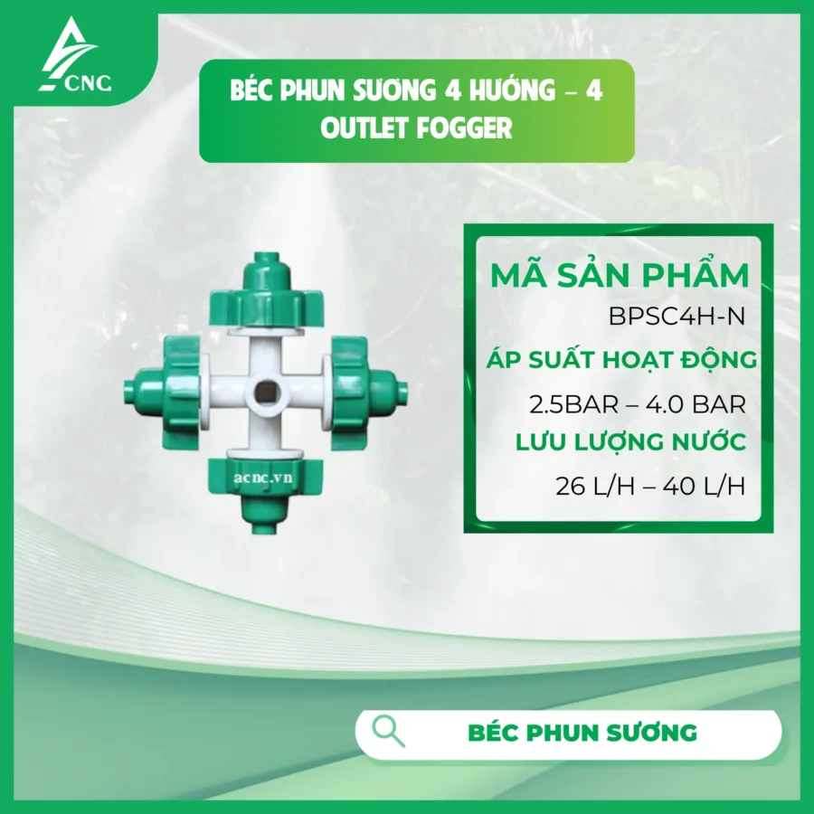 Béc phun sương 4 hướng - 4 Outlet  Fogger