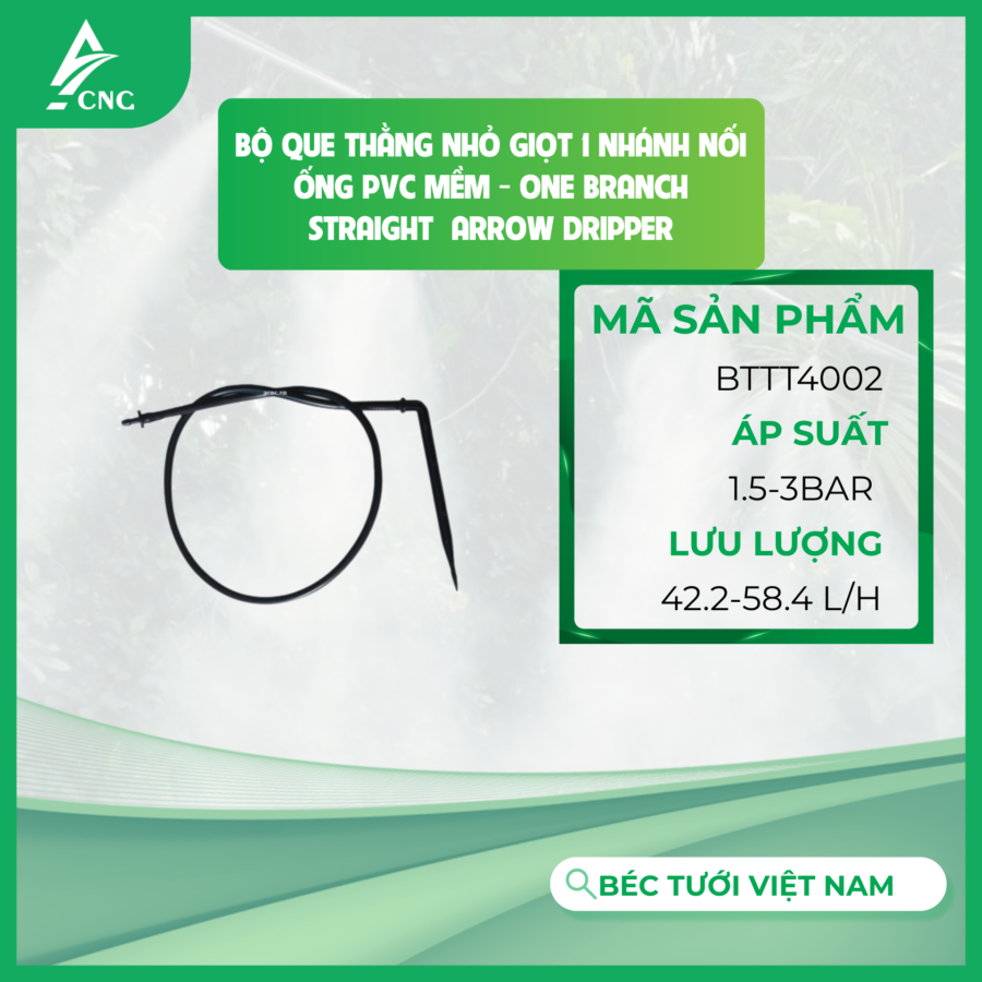 Bộ que thằng nhỏ giọt 1 nhánh nối ống PVC mềm - One Branch Straight  Arrow Dripper