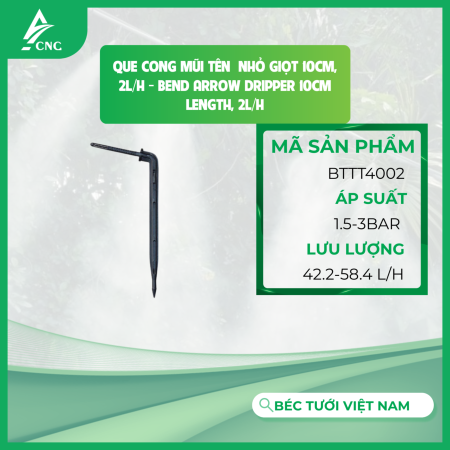 Que cong mũi tên  nhỏ giọt 10cm, 2L/h - Bend Arrow Dripper 10cm length, 2L/h