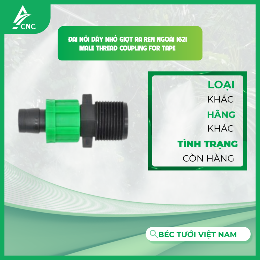 Đai nối dây nhỏ giọt ra ren ngoài 1621 Male Thread Coupling for Tape