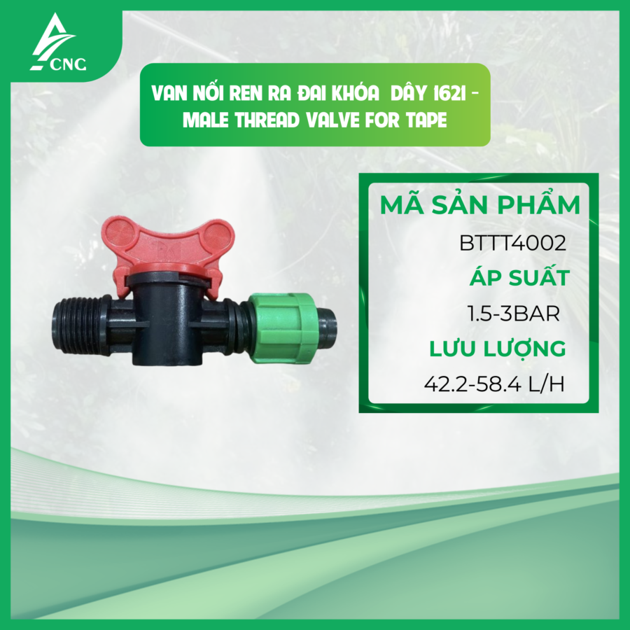 Van nối ren ra đai khóa  dây 1621 - Male Thread Valve for Tape