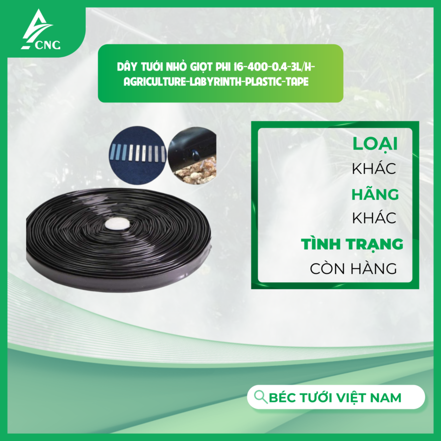 Dây tưới nhỏ giọt phi 16-400-0.4-3L/H- agriculture-labyrinth-plastic-tape