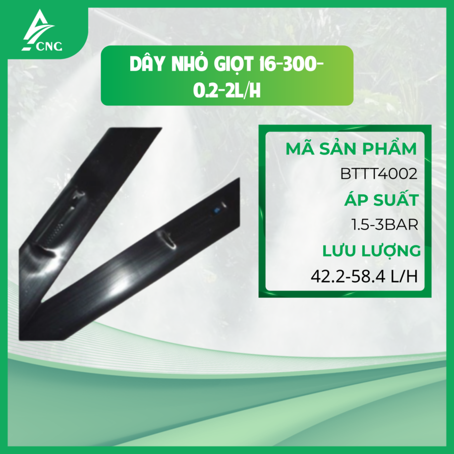 Dây nhỏ giọt 16-300-0.2-2L/H