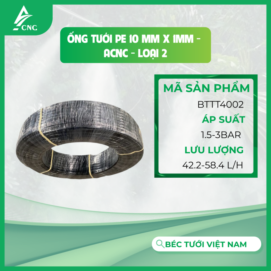 Ống tưới PE 10 mm x 1mm - ACNC - Loại 2