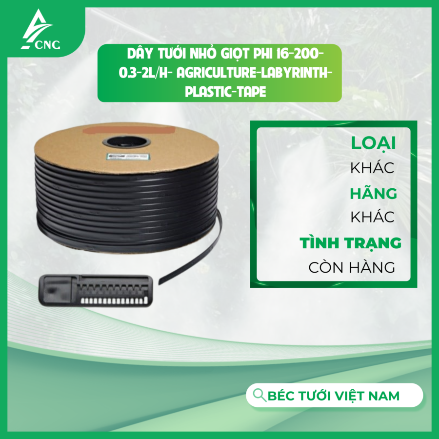 Dây tưới nhỏ giọt phi 16-200-0.3-2L/H- agriculture-labyrinth-plastic-tape