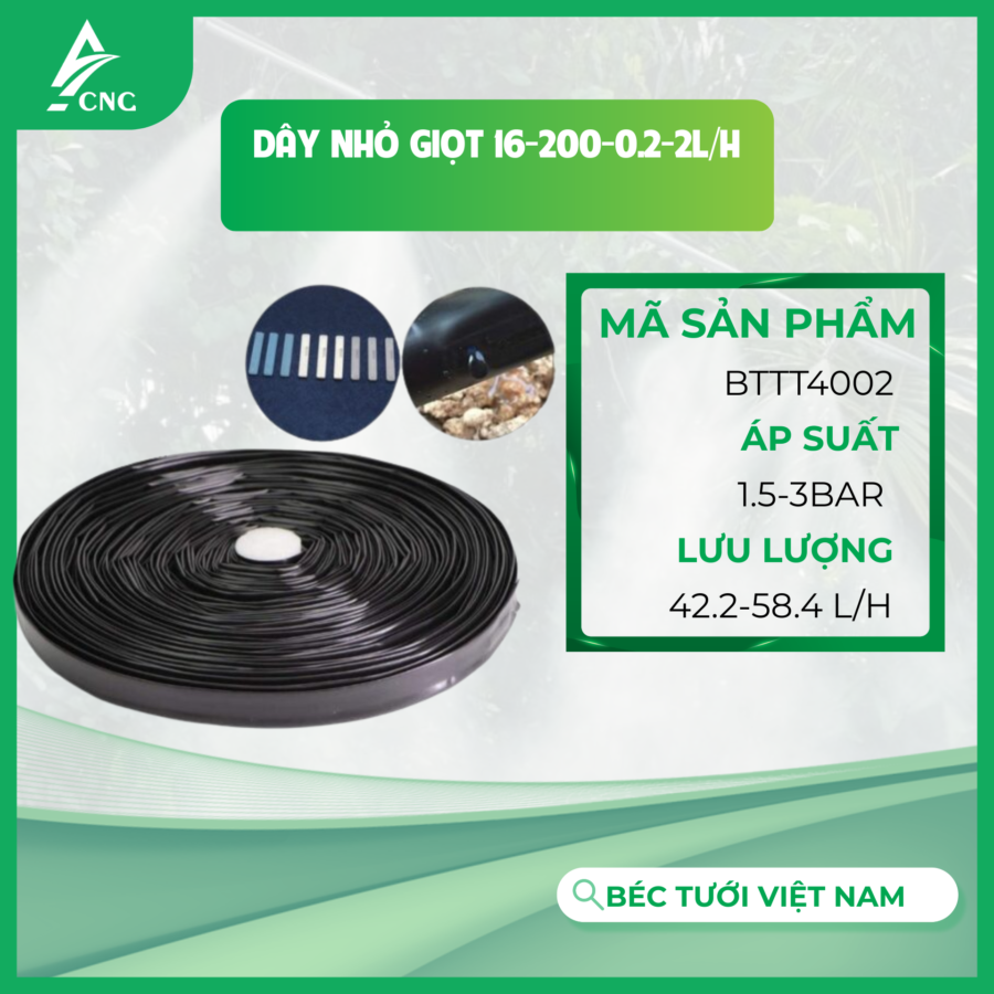 Dây nhỏ giọt 16-200-0.2-2L/H