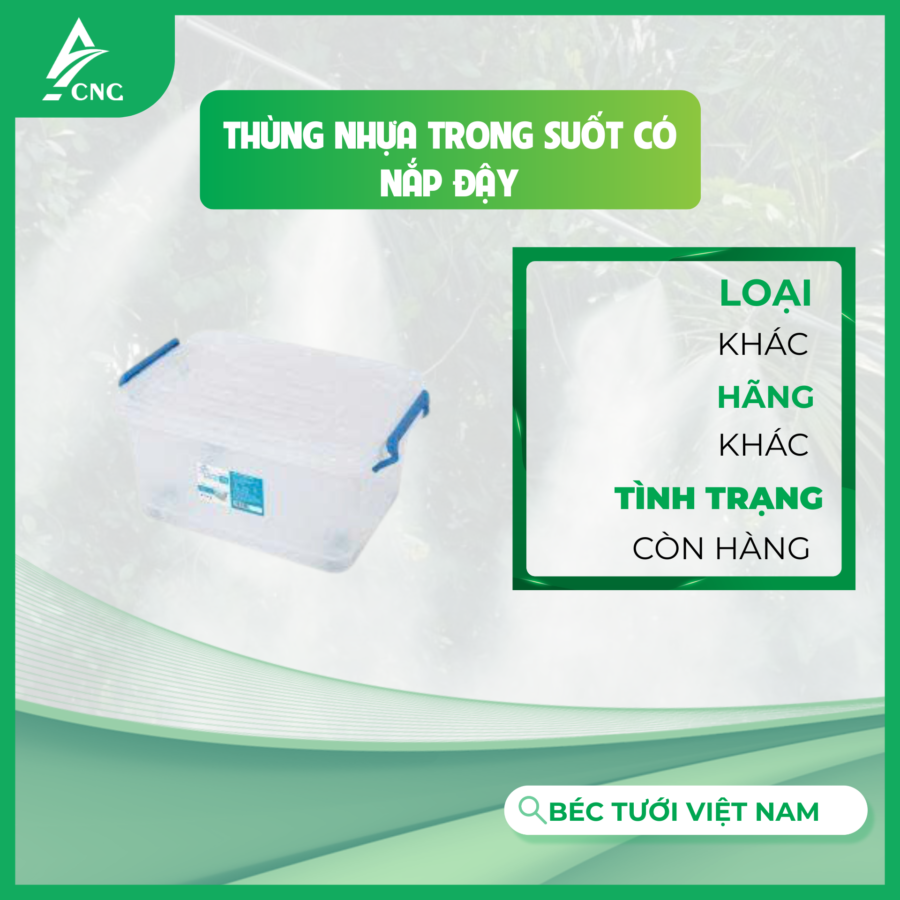 Thùng Nhựa Trong Suốt Có Nắp Đậy